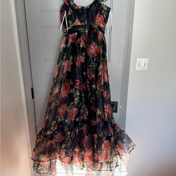 Lulus Floral Black and Red Maxi Dress - Picture 3 of 7